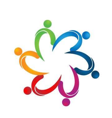 Yaratıcı ekip çalışması insanlar birlikte vektör logosu
