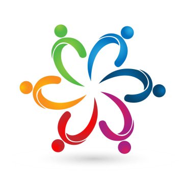 Yaratıcı ekip çalışması insanlar birlikte vektör logosu