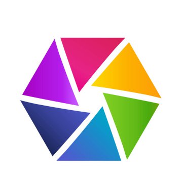 Altıgen şekil üçgenler yaratıcı şekil vektör simgesi yaptı