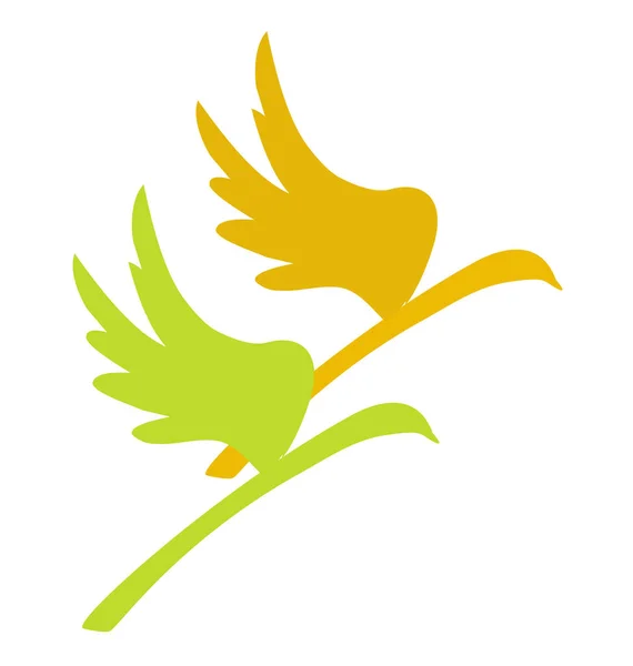 Oiseaux sur une branche, icône vectorielle abstraite — Image vectorielle