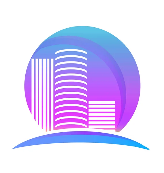 Miami Gebäude Stadt Vektor Logo — Stockvektor