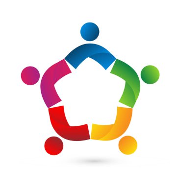 Ekip çalışması insanlar, United ve elele, simge vektör