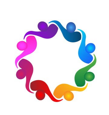 Grup kucaklama takım insanlar logo vektör