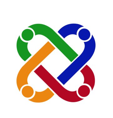 Ekip çalışması bağlantı insanlar iş vektör logosu