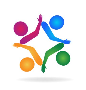 Ekip çalışması insanlar birlikte, simge vektör çalışma