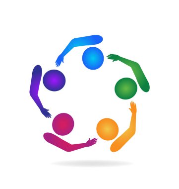 Ekip çalışması insanlar birlikte, simge vektör çalışma