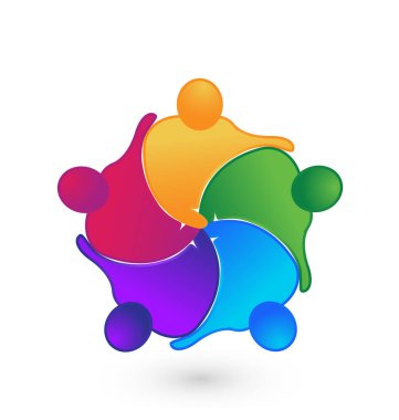 Ekip çalışması insanlar birlikte topluluk vektör logosu