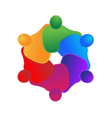 Ekip çalışması insanlar birlikte topluluk vektör logosu