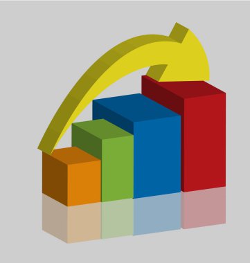 İş yükselen ilerleme grafik bar vektör