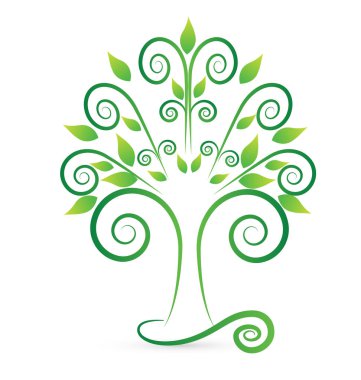 Girdap ağaç yaratıcı simge vektör