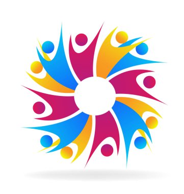 Ekip çalışması insanlar birlikte topluluk vektör logosu
