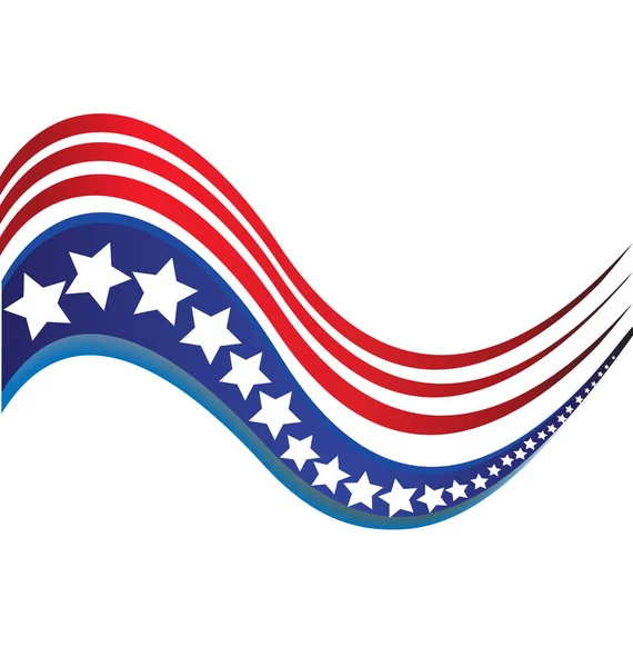 USA étoile drapeau logo rayures éléments de conception icône vectorielle — Image vectorielle