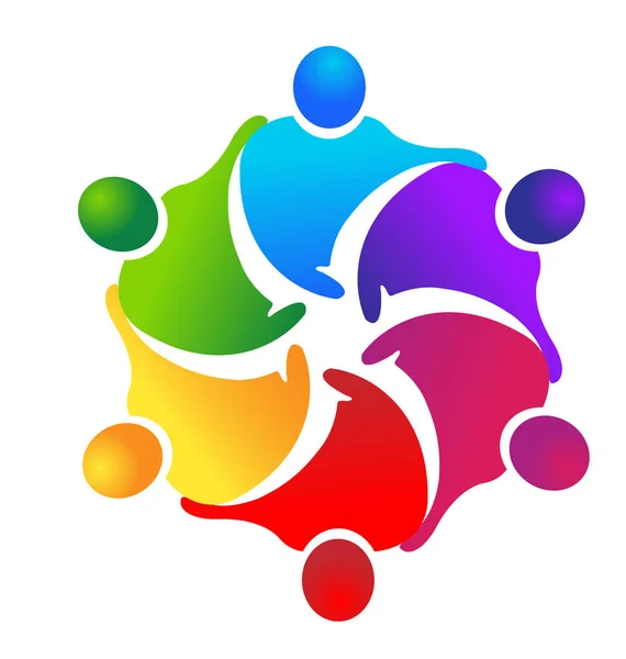 Travail d'équipe personnes ensemble logo vecteur communautaire — Image vectorielle