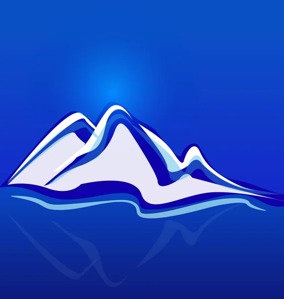 Mountain blue landscape background vector — Stock Vector