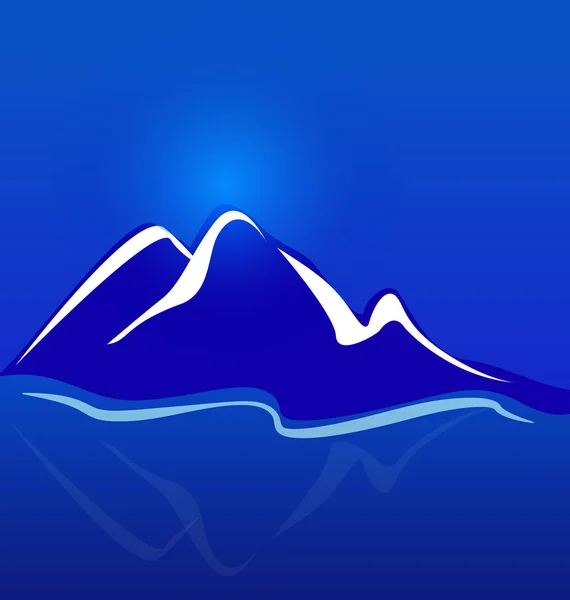 Berg blaue Landschaft Hintergrund Vektor — Stockvektor