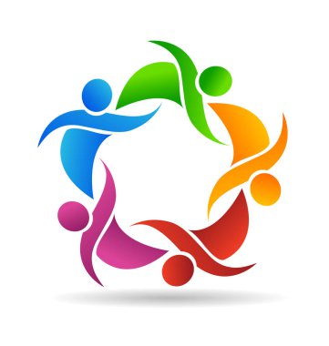 Ekip çalışması grup çalışma arkadaşları logo vektör