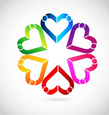 Renkli soyut kupa bir takım oluşumunda simgesi