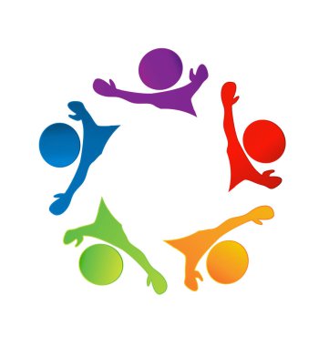 Arkadaş ekip çalışması grup vektör logosu