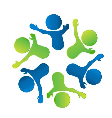 Arkadaş ekip çalışması grup vektör logosu