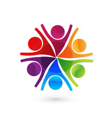 Arkadaş ekip çalışması grup vektör logosu