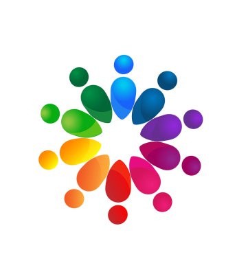 Ekip çalışması insanlar birlikte birlik vektör logosu