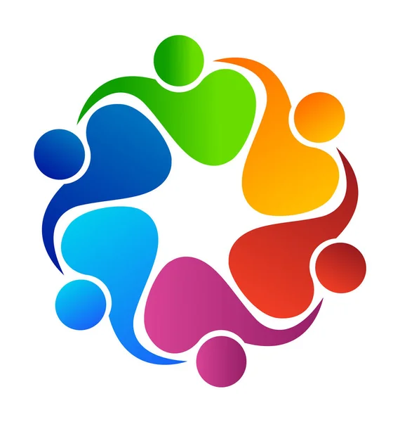 Groupe de travail d'équipe d'amis de travail logo vecteur — Image vectorielle