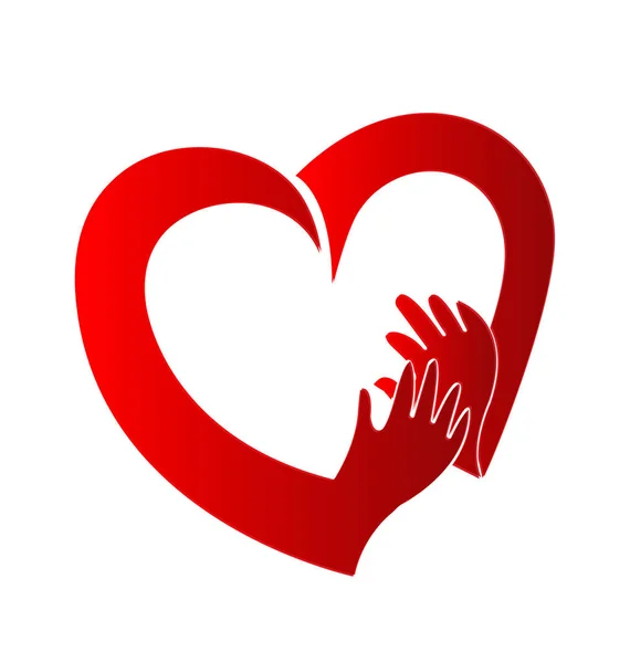 Loving coração símbolo casal vetor logotipo — Vetor de Stock