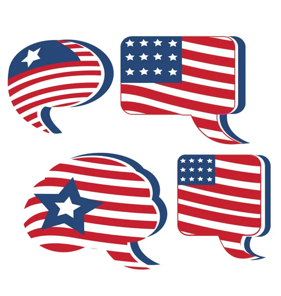 USA flag speech bubble set — Stock Vector