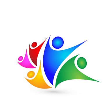 Aile grup insanlar takım vektör logosu