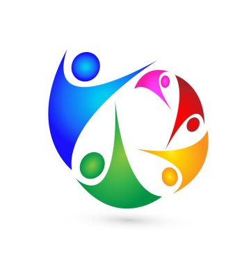 Aile grup insanlar takım vektör logosu