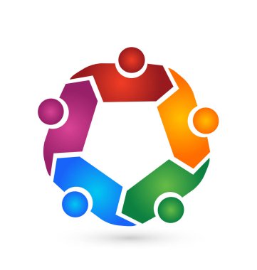 Ekip çalışması kişi kucaklama simge vektör