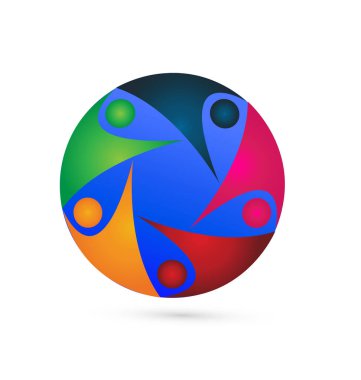 Ekip çalışması dünya grup insanlar logo vektör