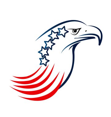 ABD kartal gurur yıldız ve vektör simge çizgili
