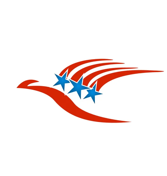 Bandeira dos EUA, listras vermelhas e estrelas azuis — Vetor de Stock