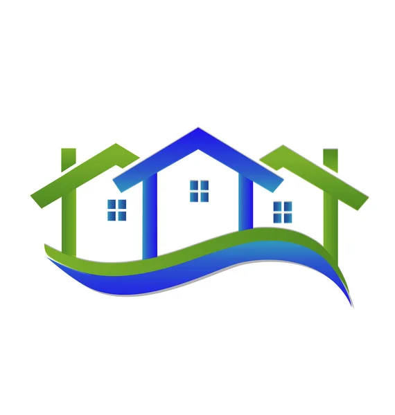 Accueil Immobilier entreprise vecteur logo — Image vectorielle