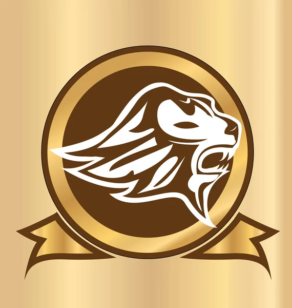 Lion head emblem isolated logo vector — Stock Vector