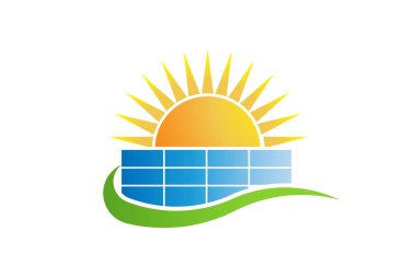 Günbatımı İşletme Binası yukarıda. Vektör Logo tasarımı