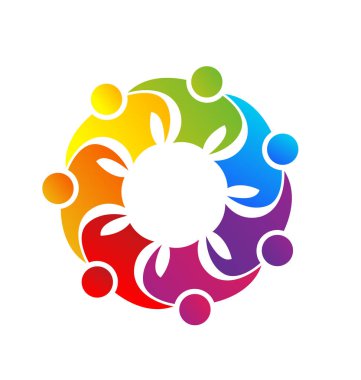 Ekip çalışması kişi kucaklama birlikte sembolü