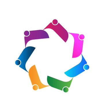 Ekip çalışması insanlar birlikte topluluk vektör logosu