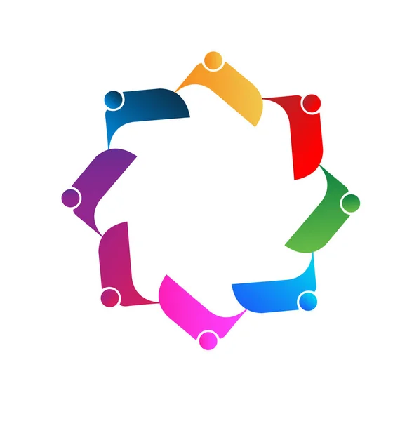 Teamwork Menschen Vektor-Logo — Stockvektor