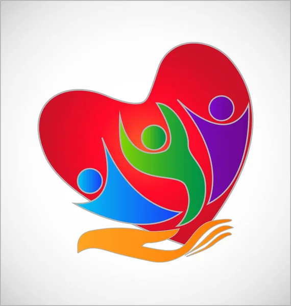 En hjälpande hand till människor, heart-symbolen — Stock vektor
