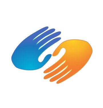 El sıkışma ortaklık iş vektör logo simge