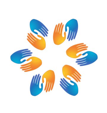 El sıkışma ortaklık iş vektör logo simge
