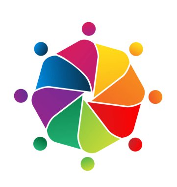 Ekip çalışması insanlar birlik İttifak. Vektör logo simge