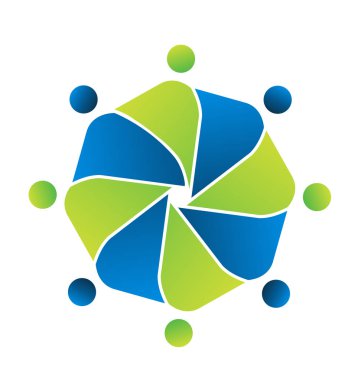 Ekip çalışması insanlar birlik İttifak. Vektör logo simge
