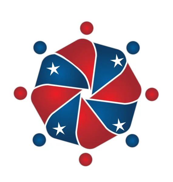 USA stars and people, alliance d'unité. Logo vectoriel symbole — Image vectorielle