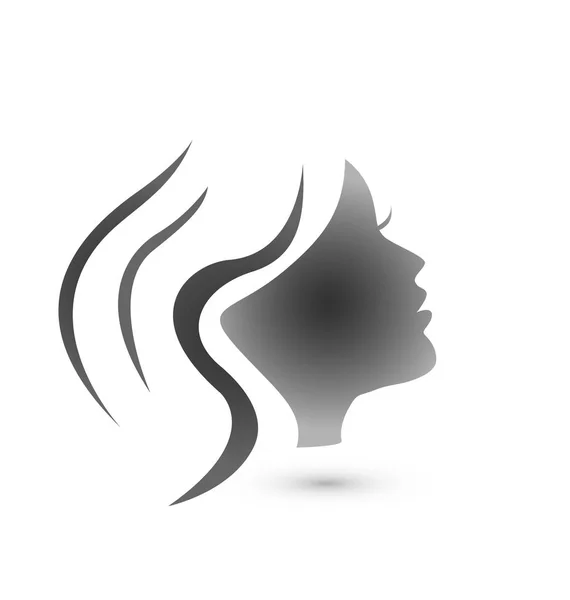 Mujer Estilo de pelo Silueta logo vector — Vector de stock