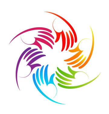 Eller değişim, birlik vektör logosu