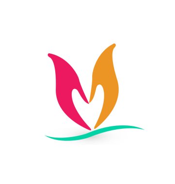 Kalp ve umut soyut şekli el simgesi