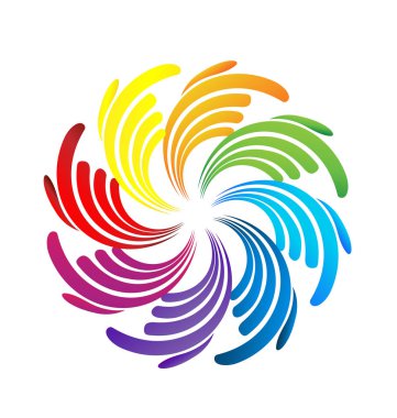 Soyut renkli el simgesi